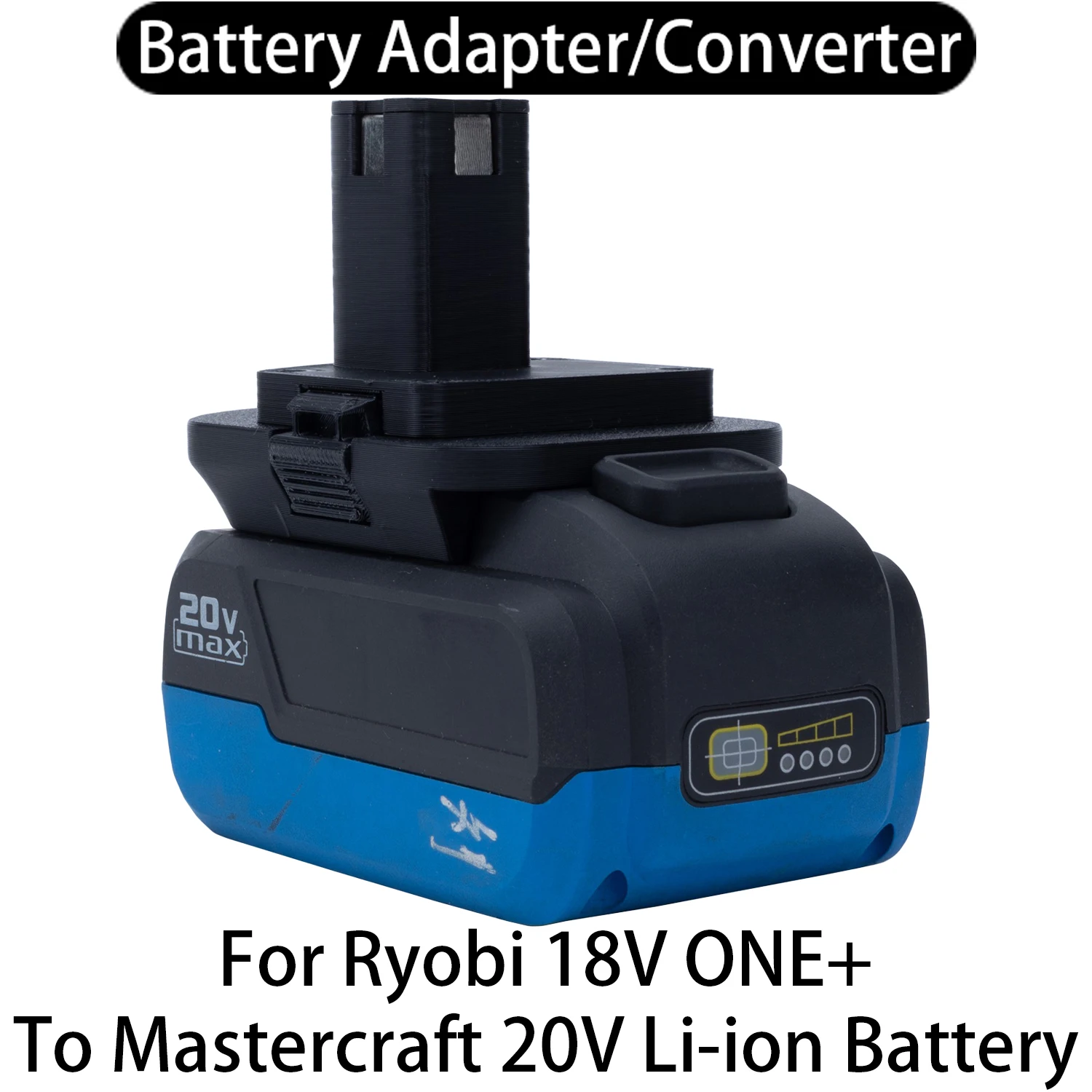 Adaptador convertidor para herramienta Ryobi 18V ONE+ Li-Ion a Mastercraft 20V PWR POD, adaptador de batería Li-Ion, accesorio de herramienta