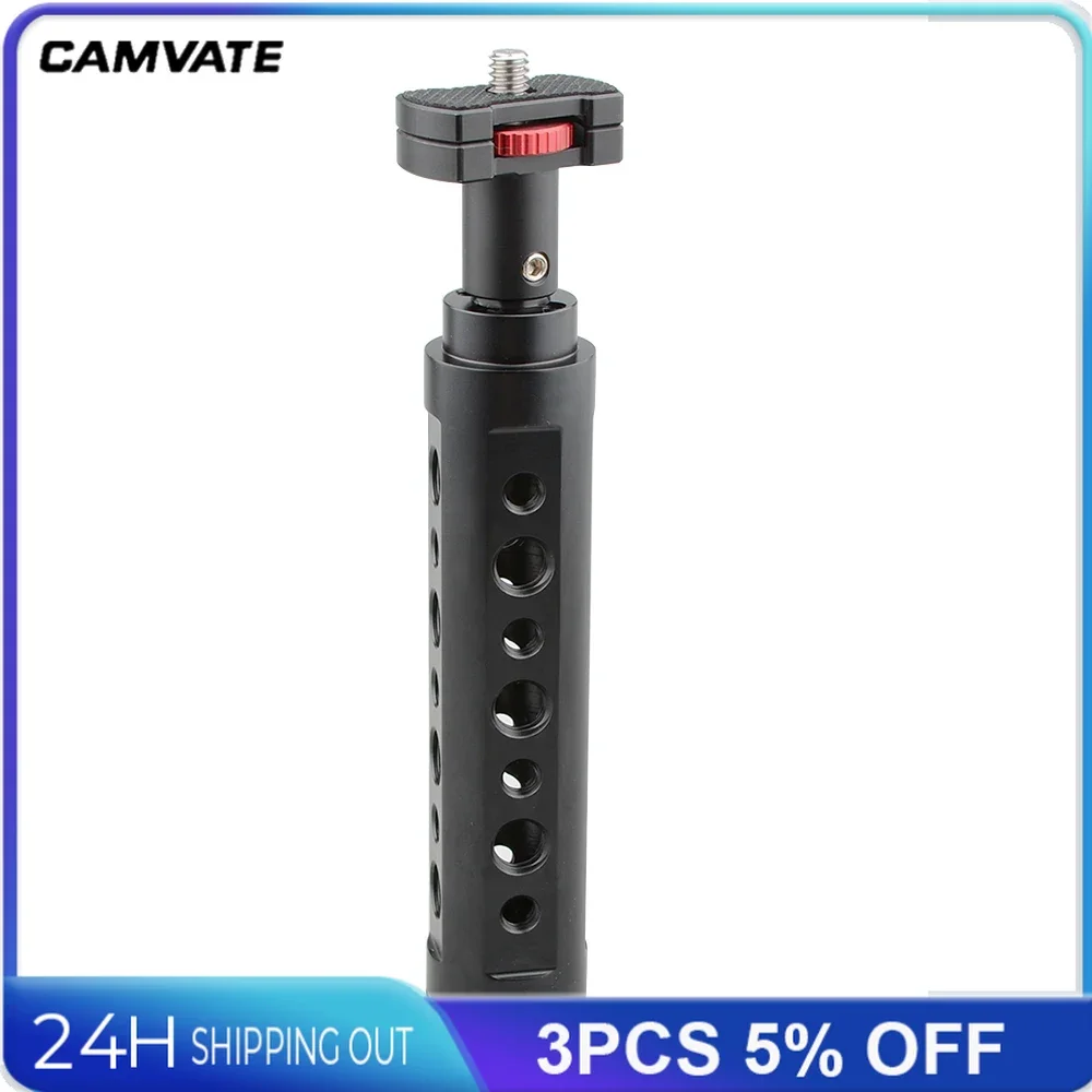 كاميرا CAMVATE الجبن مقبض قبضة استقرار مع مايكرو رود جبل و 1/4 "-20 برغي الموضوع لمراقبة ، الفيديو الضوئي ، فلاش ، هيئة التصنيع العسكري