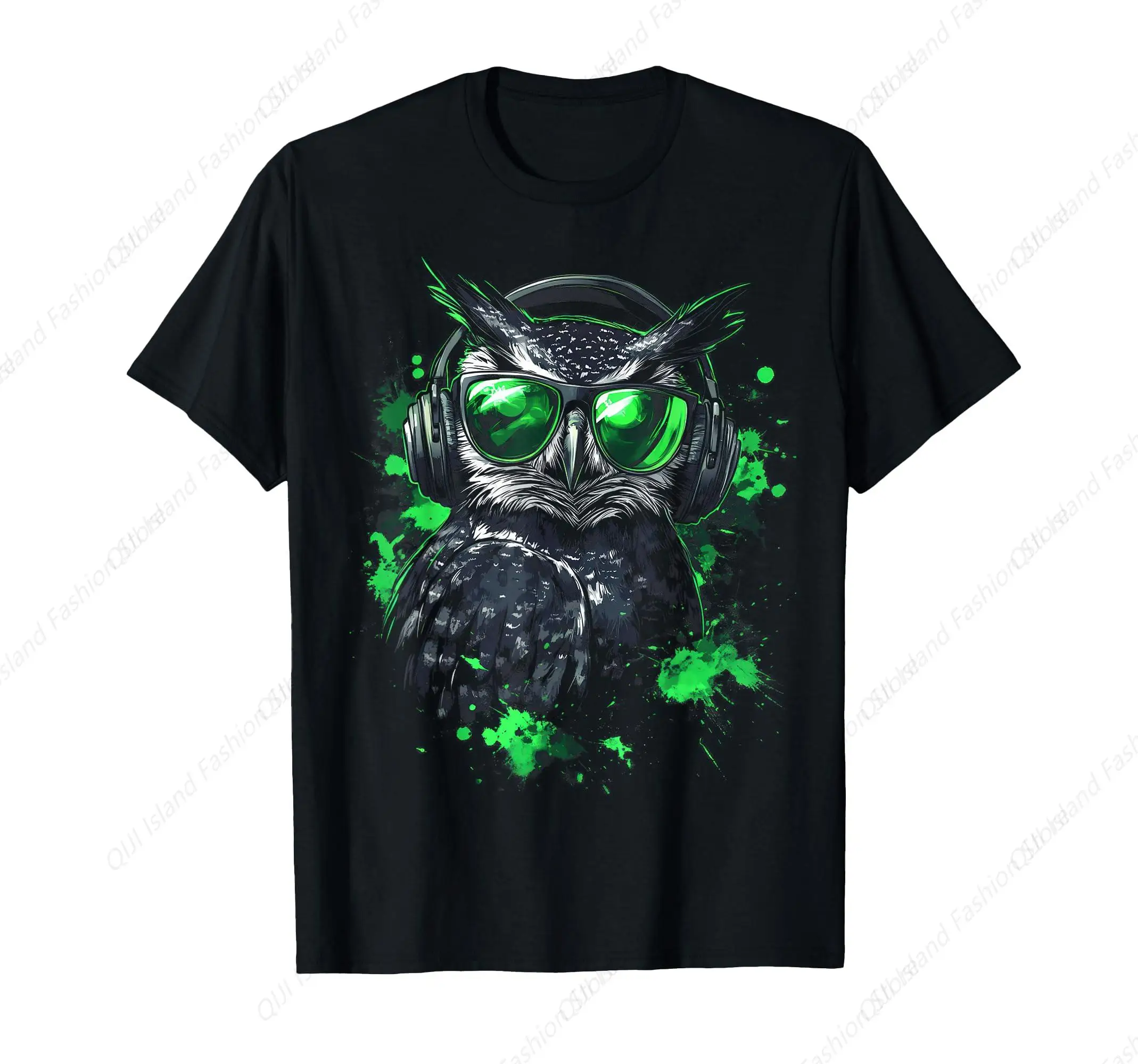 

Cool Art Graphic Music Techno Festival DJ Funny Owl T-Shirt