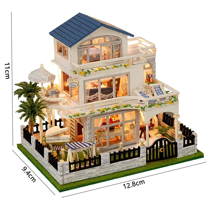 Micro Huis Poppenhuizen kits 3D Puzzel Assemblage Gebouw Model DIY Handgemaakt Speelgoed Kamer Slaapkamer Decoratie Houten Ambachten Kerstcadeau