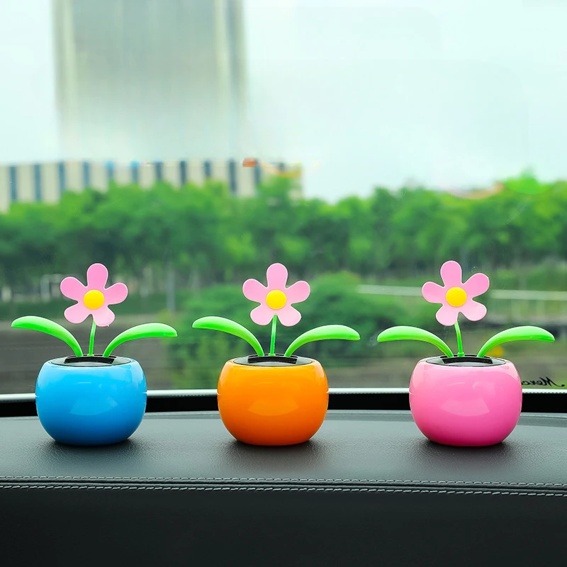 

1 Pc Solar Powered Dancing Flower Car Dashboard Ornaments Swinging Toy Car Accessories Auto Interior Decoration Gifts for Friend