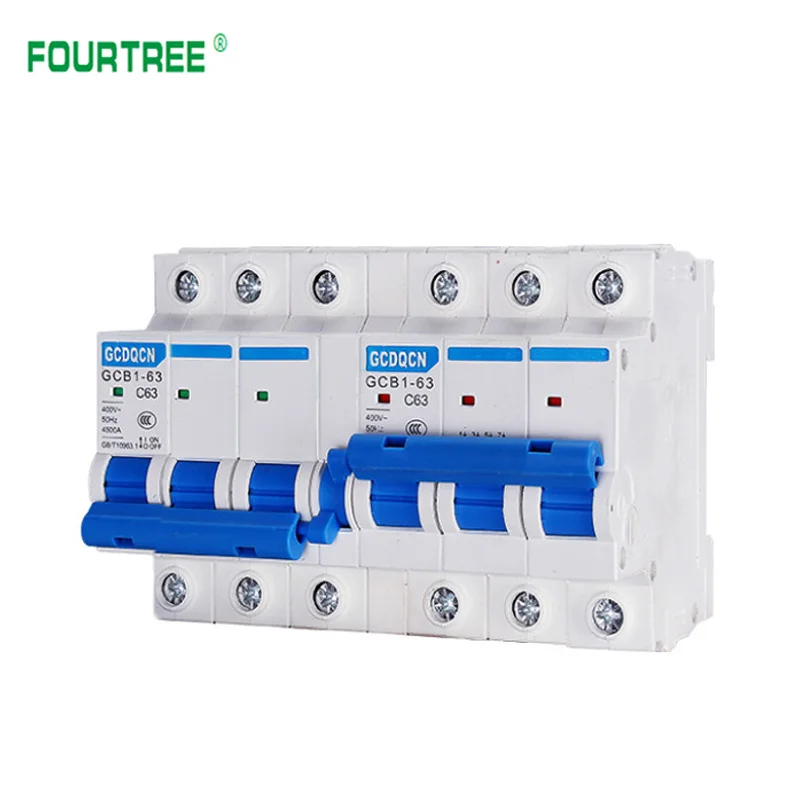 1PCS MTS Dual Power Manual Transfer Switch 1P 2P 3P 4P Mini Interlock Circuit Breaker AC 6A-125A 50Hz Dain Rail