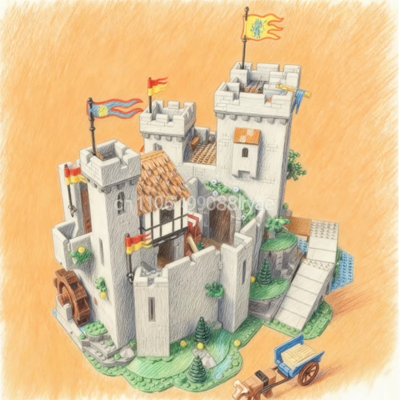 4514 جزيئات سلسلة أفلام MOC قلعة الأسد الملك اللبنات هدايا عيد الميلاد والكريسماس للأطفال والكبار