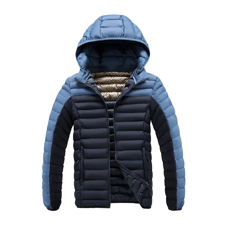 

Winter Men Down Jacket Thicken Windproof Stand Collar Male Outerwear Detachable Hooded Long Sleeve Business Casual Man Coat