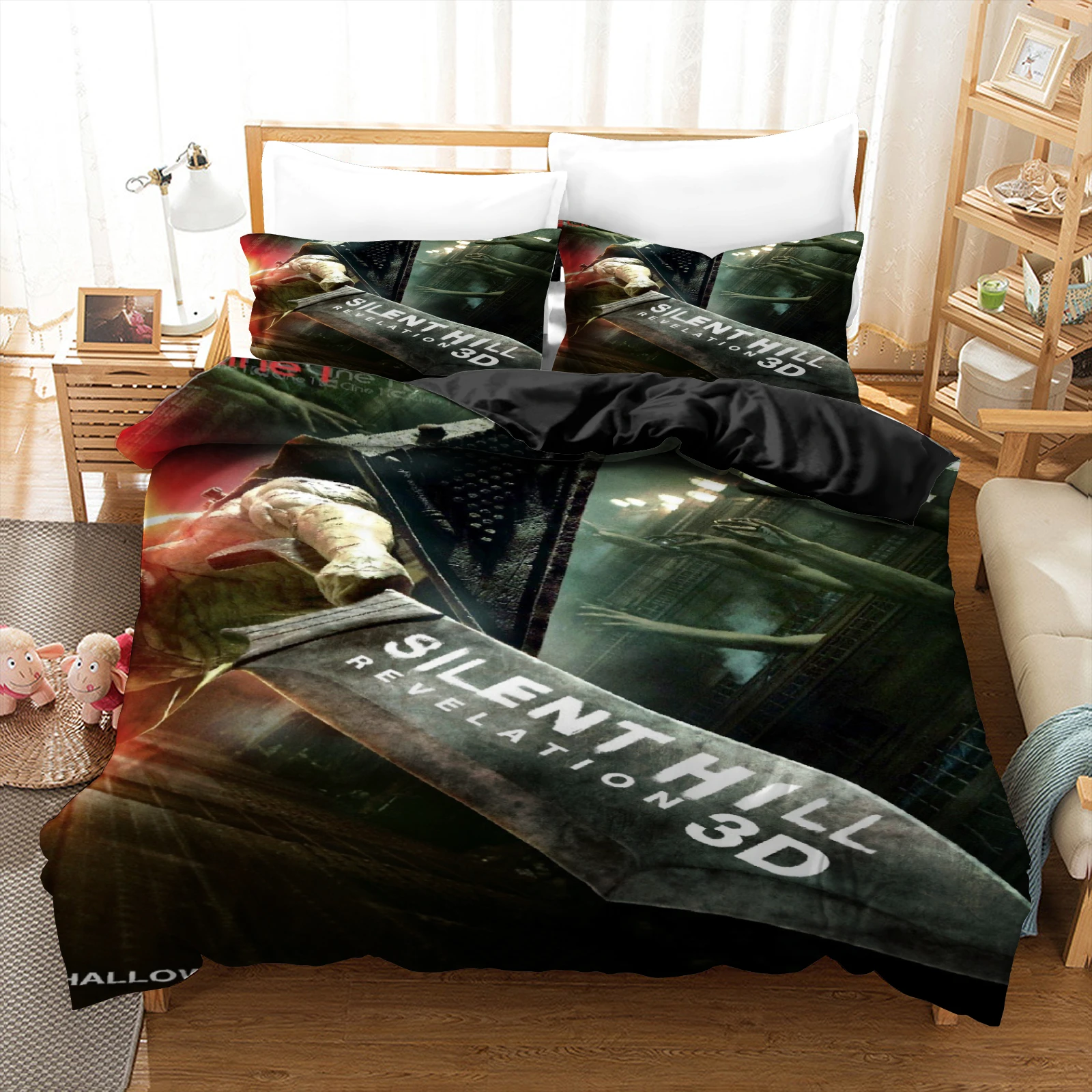 2026 New Return -To S-Silent H-Hill Printed Bedding Set Cozy Duvet Cover King Queen Single Size Birthday Gift Bedroom Decoration
