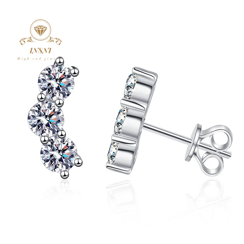 Pendientes de moissanita de Color D de 1 quilate, colgante de flor rosa S925, joyería para mujer con certificado GRA, regalo de San Valentín, caja de regalo gratis