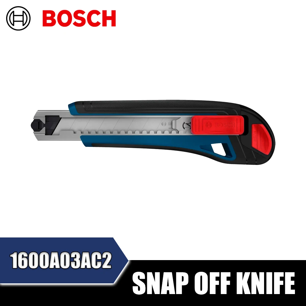 BOSCH 1600A03AC2 Snap Off Knife Hand Tools Utility Knife for Cutting and Opening Wallpaper Boxes