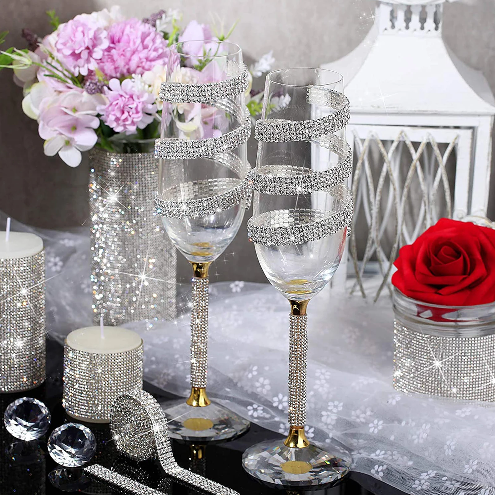 

Rhinestone Chain Bride Mobile Phone Case Decorative Rhinestones Clothing Accessories Craft Chain All Match Style DIY