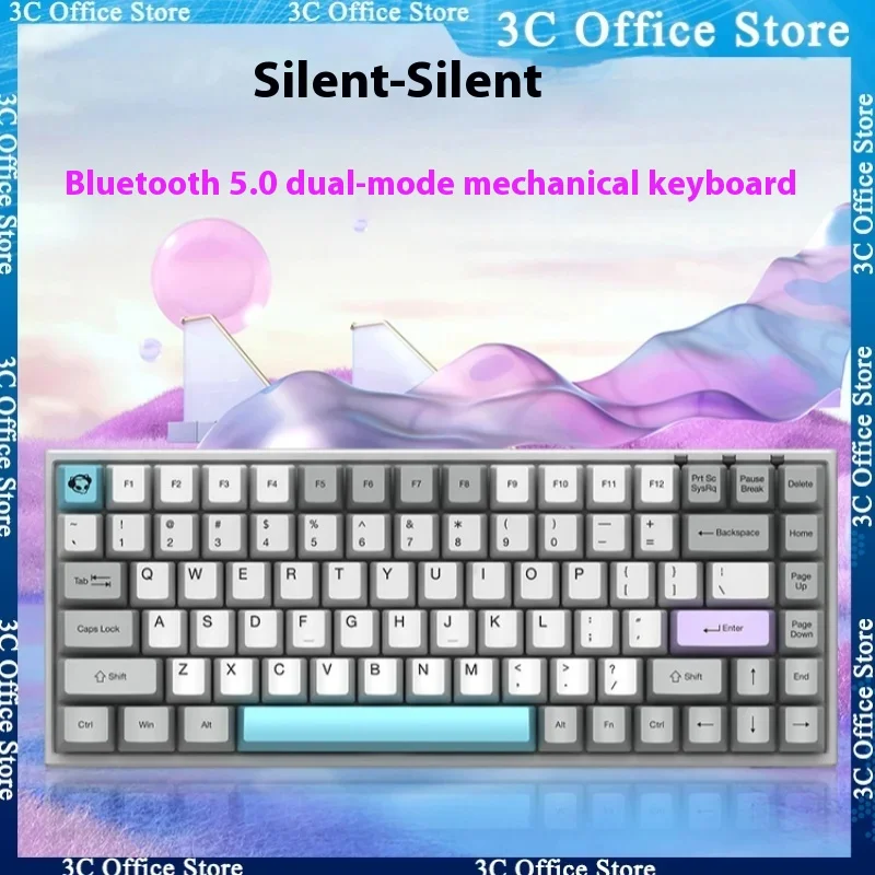 

Akko Quiet 3068/3084 Bluetooth Dual Mode Mechanical Keyboard 68/84 Keys Office Game E-sports Cherry Axis Customized Keyboard Gif