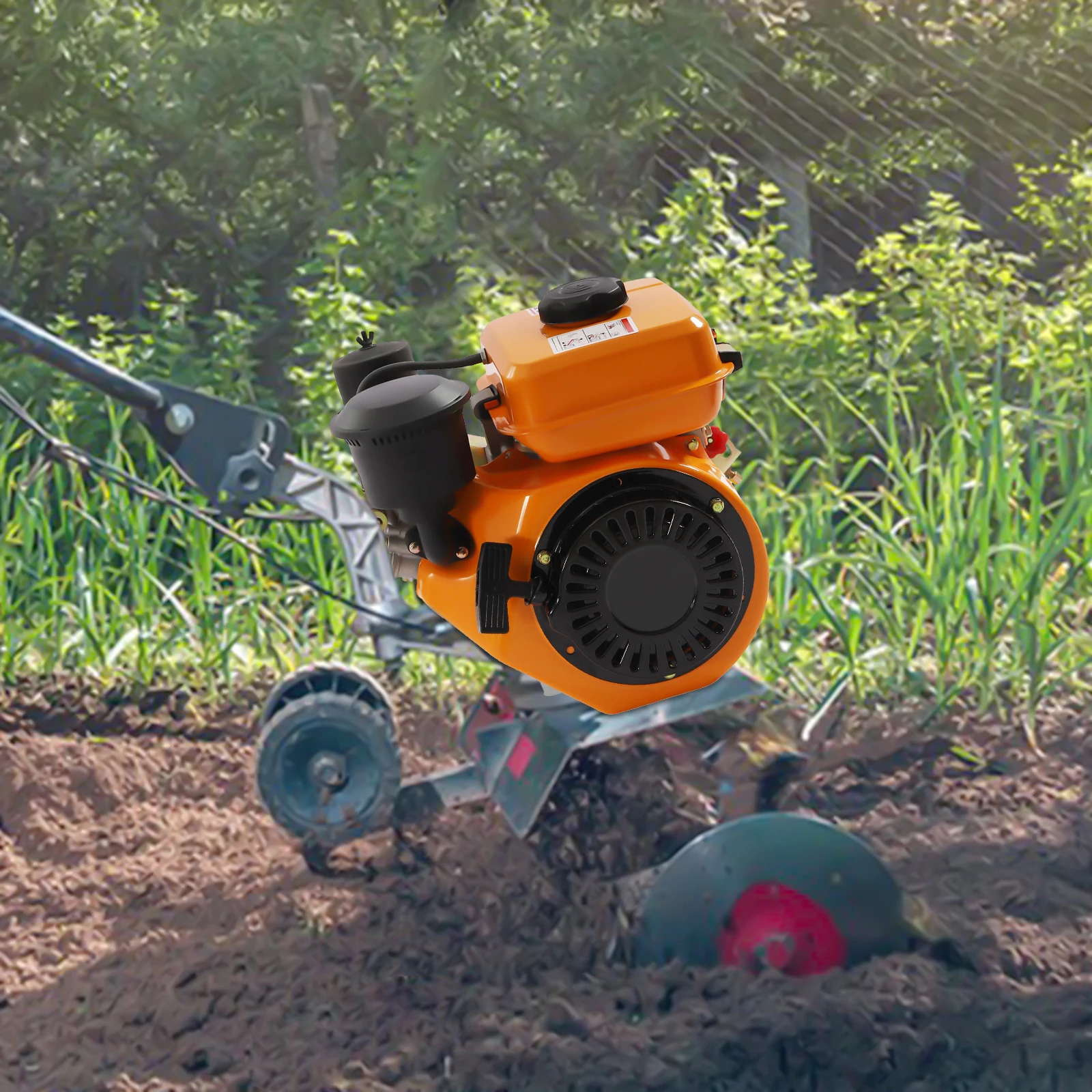 4 Stroke 196 CC Diesel Engine Single Cylinder Oblique Horizontal Engine Hand Recoil  For Small Agricultural Machinery Light