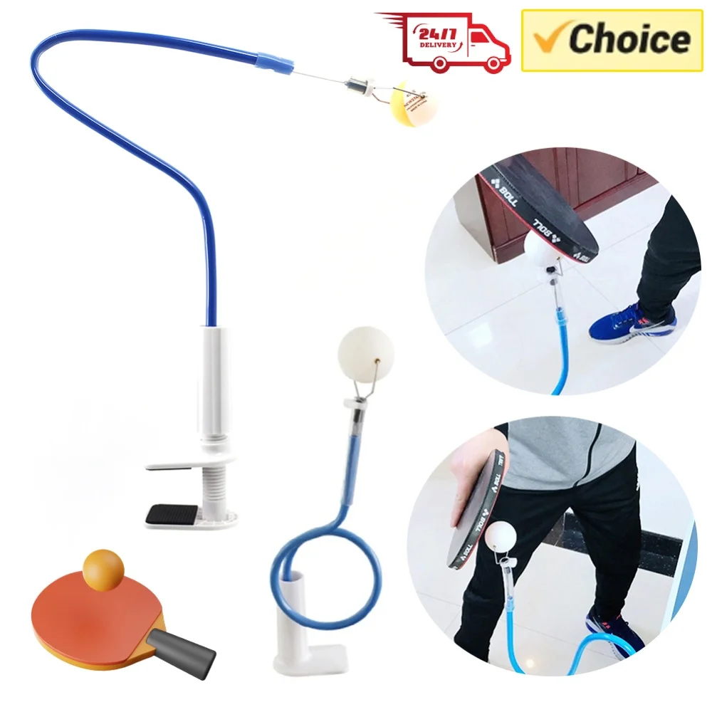 Table Tennis Ball Trainer Fixed Table Tennis Training Device with Table Clamp Ping Pong Training Robot for Beginners