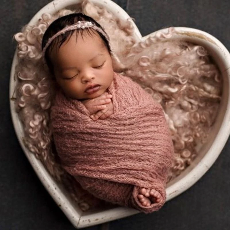 

J15U Baby Photo Wrap Blanket Pearl Headband Photo Posing Props Newborn Photo Outfit