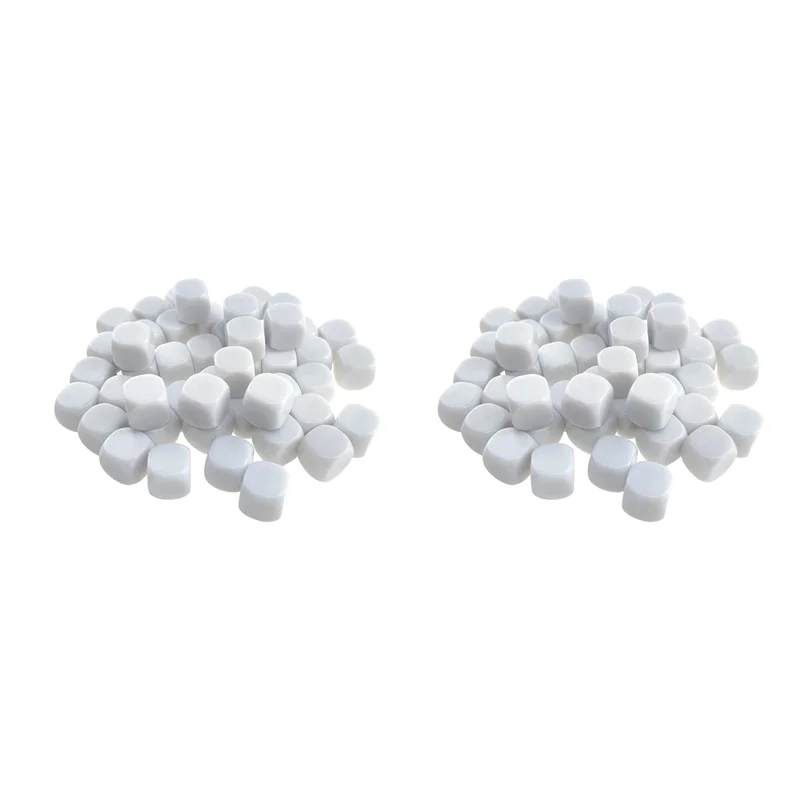 

ABMW-100 упаковка, 16 мм, набор пустых белых кубиков, акриловые закругленные кубики D6, кубики для игры, вечеринки, развлечений, наклейки «сделай сам» и обучения математике