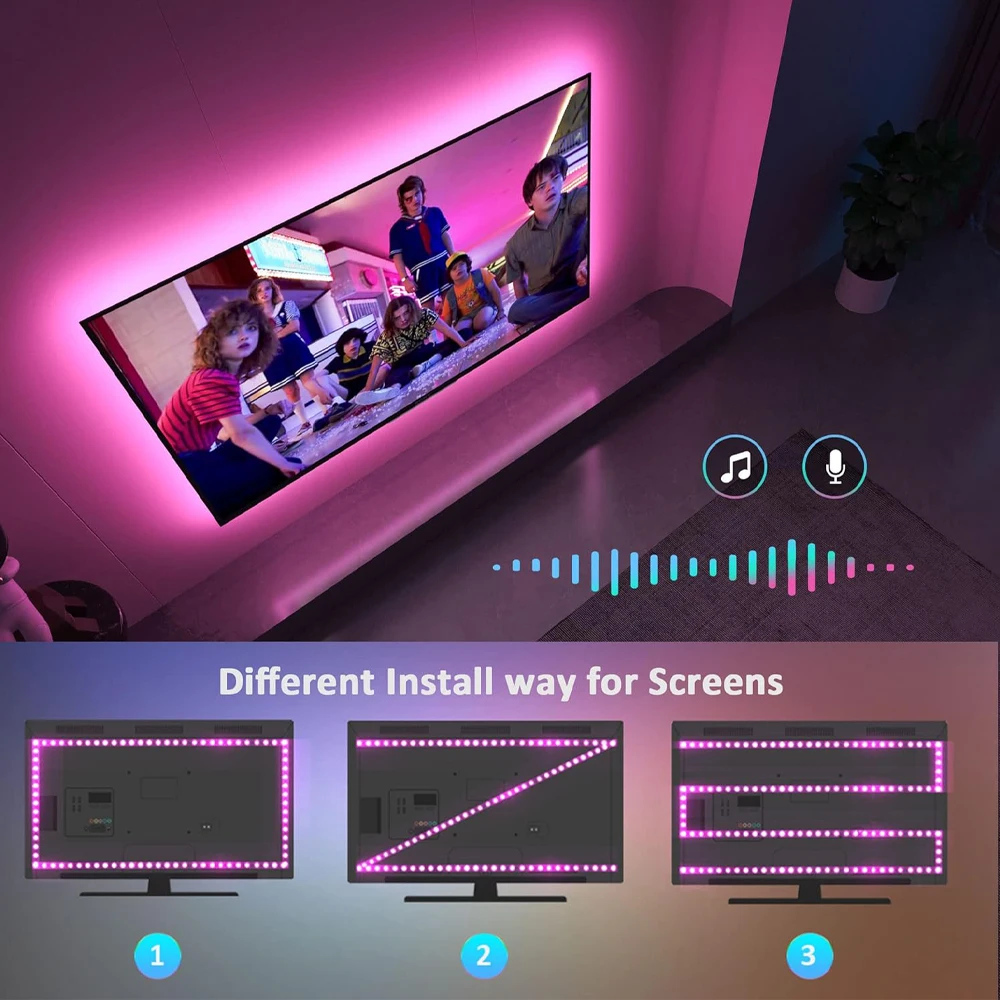 Apple Homekit USB 5050 lampki LED RGB ściemnialna lampka Siri Voice Smart Control TV podświetlenie LED do oświetlenia wewnętrznego