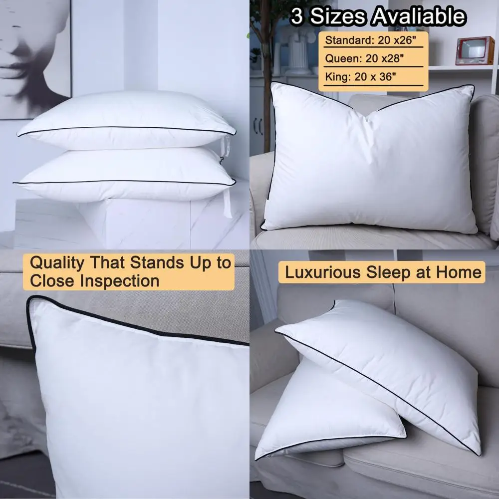 

Роскошные подушки из пухового волокна — мягкие и дышащие подушки для комфорта на весь год — идеально подходят для дома и гостиницы