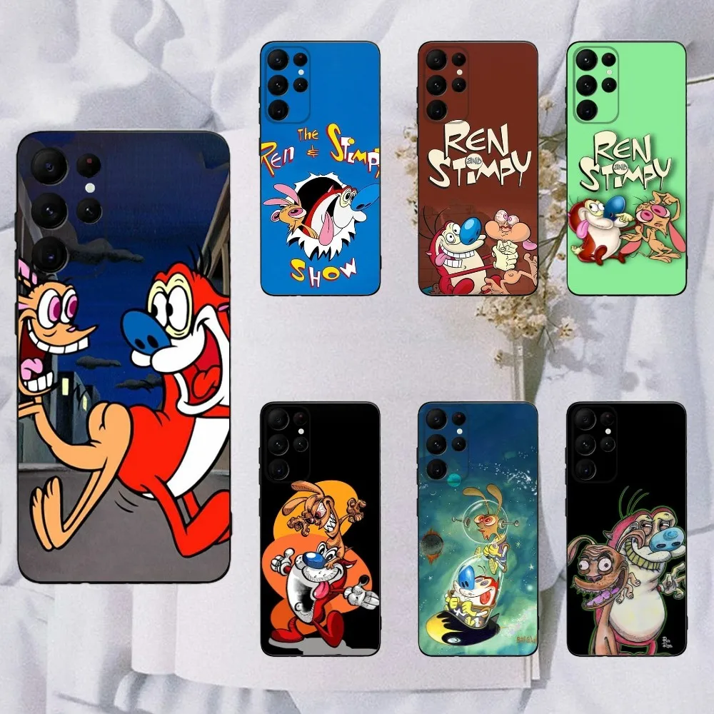 

Ren and S-stimpy Phone Case For Samsung Galaxy A20,A21s,A22,A31,A32,A52,A53,A72,73,A80,A91 Soft Black Cover