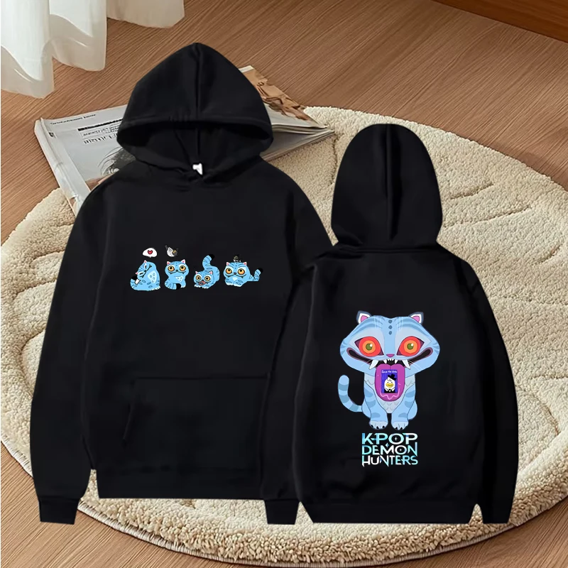 

Kpop Demon Hunter vintage Anime graphic hoodie 2025 men women Long sleeve Tiger Harajuku print streetwear oversized tops unisex
