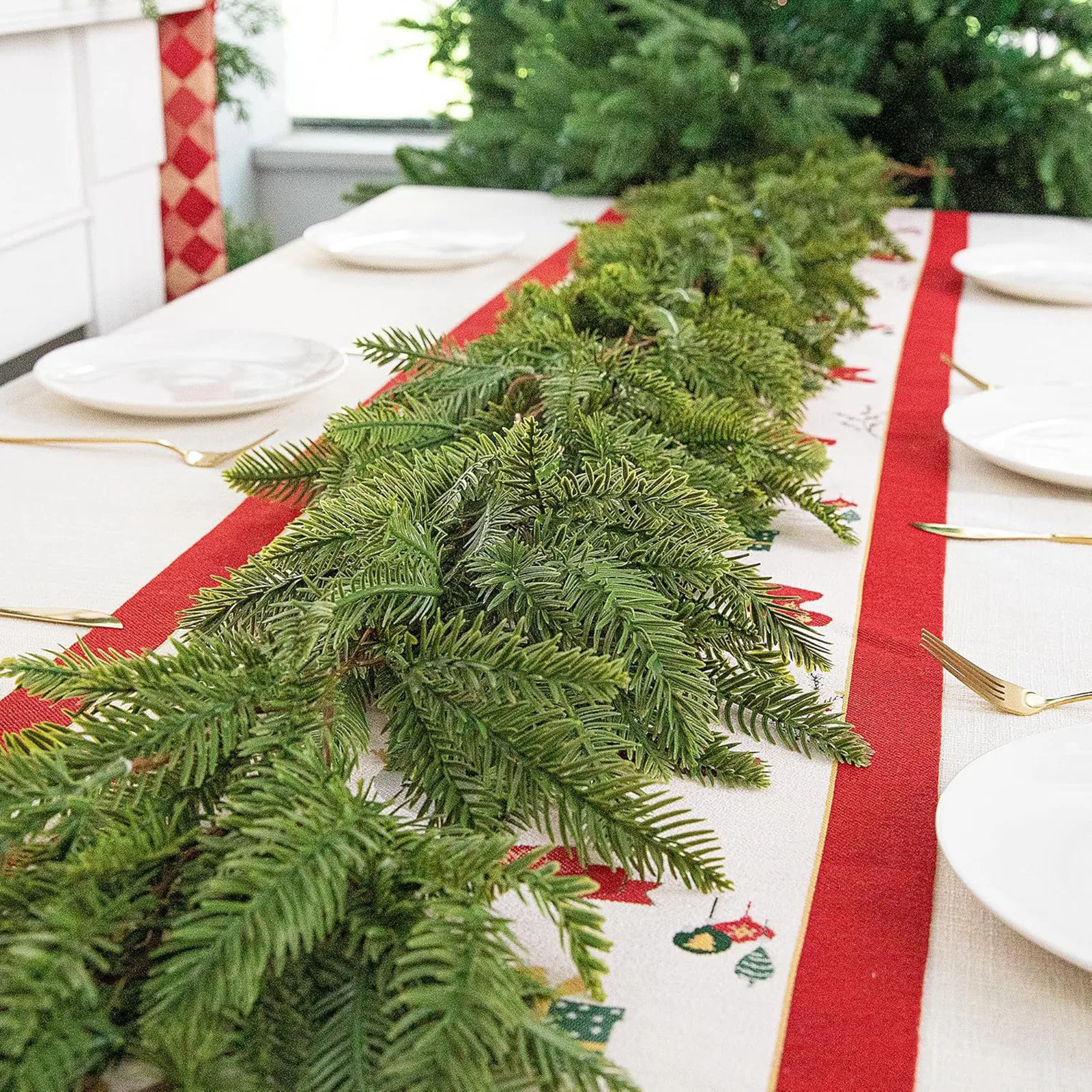 Christmas Garland Artificial Pine Garland For Outdoor Or Indoor Garden Green Fireplaces Holiday Party Decorations 1.8/1.9/2.7m