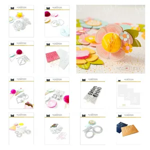 Quatre carrés d’étiquettes d’anniversaire, découpes de puces, chapeau de fête en nid d’abeille, ballon de ballon, plaques et matrices à feuille chaude, tampons, pochoir, fournitures de scrapbooking DIY 8 meilleures plaques en aluminium chaud en vente - No 7