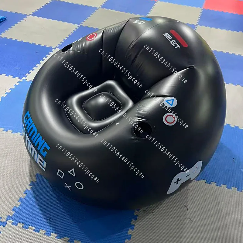 Gaming Chair with Cup Holder and Side Pockets Gamer Inflatable Furniture Black Style Gaming Chair Inflatable Sofa