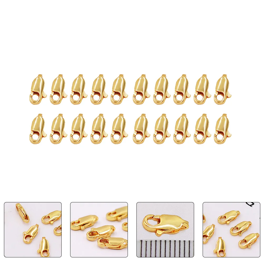 

20pcs Lobster Clasp Bead DIY Real Gold Plated Copper Clips Earrings Jewelry Accessories Multi Purpose Craft Necklace Bracelet