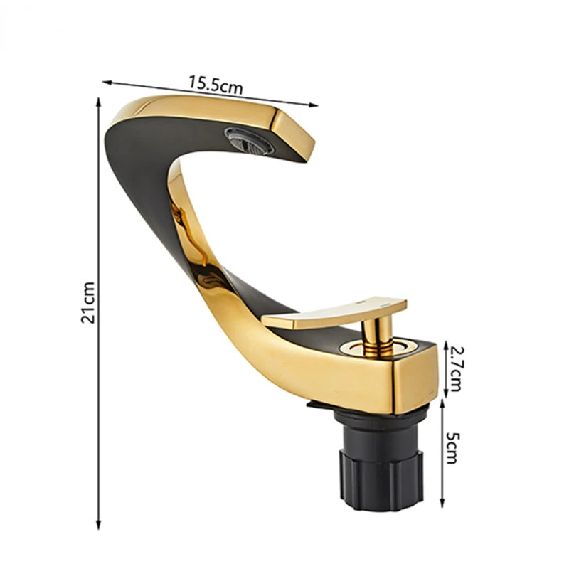 Waterfall Brass Bathroom Basin Modern Art Bathroom Sink Faucet Creative Design Bathroom Hot Cold Wash Basin Water Faucet