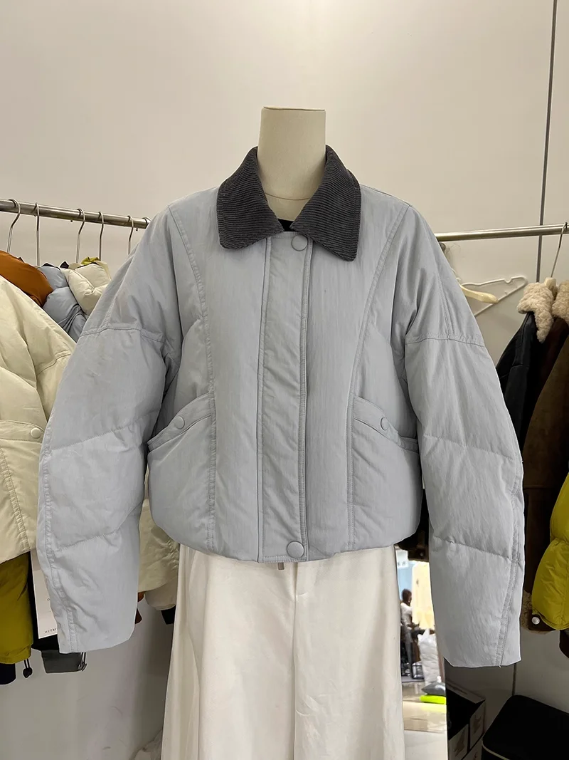 

Faionable Thiened Pure Color Casual Versatile Cotton Jaet Women's New Sle Korean Version Anti-Aging Outerwear