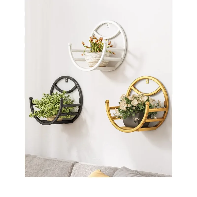 

Wall hanging flower rack wall balcony wrought iron punch-free green radish fleshy flowerpot plant flower rack shelf