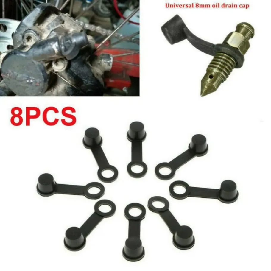 8Pc Car Motorcycle Rubber Brake Caliper Bleed Nipple Screw Dust Caps Cover 8mm