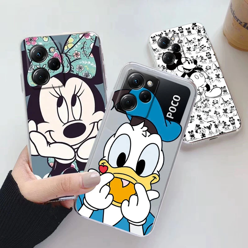 Phone Case for Poco X5 X 5 Pro 5G Couple Mickey Minnie Donald Duck?Back Cover Soft Silicone Funda For Xiaomi PocoX5 Coque Clear