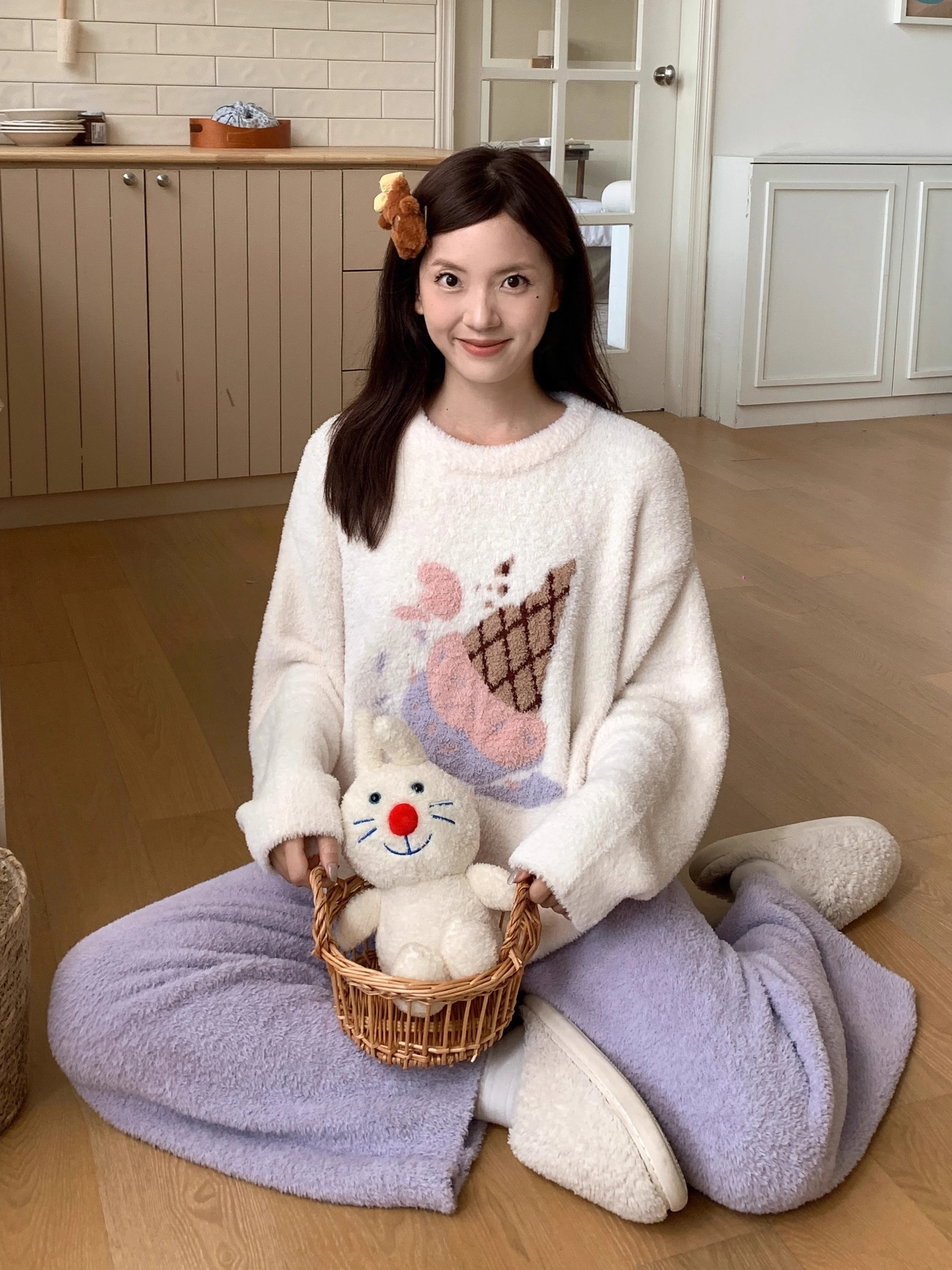 

Пижамные комплекты для пар, женские зимние комплекты с рюшами, натуральные, милые, формальные, современные, льняные, для дома, на каждый день, для сна, удобные, теплые, толстые