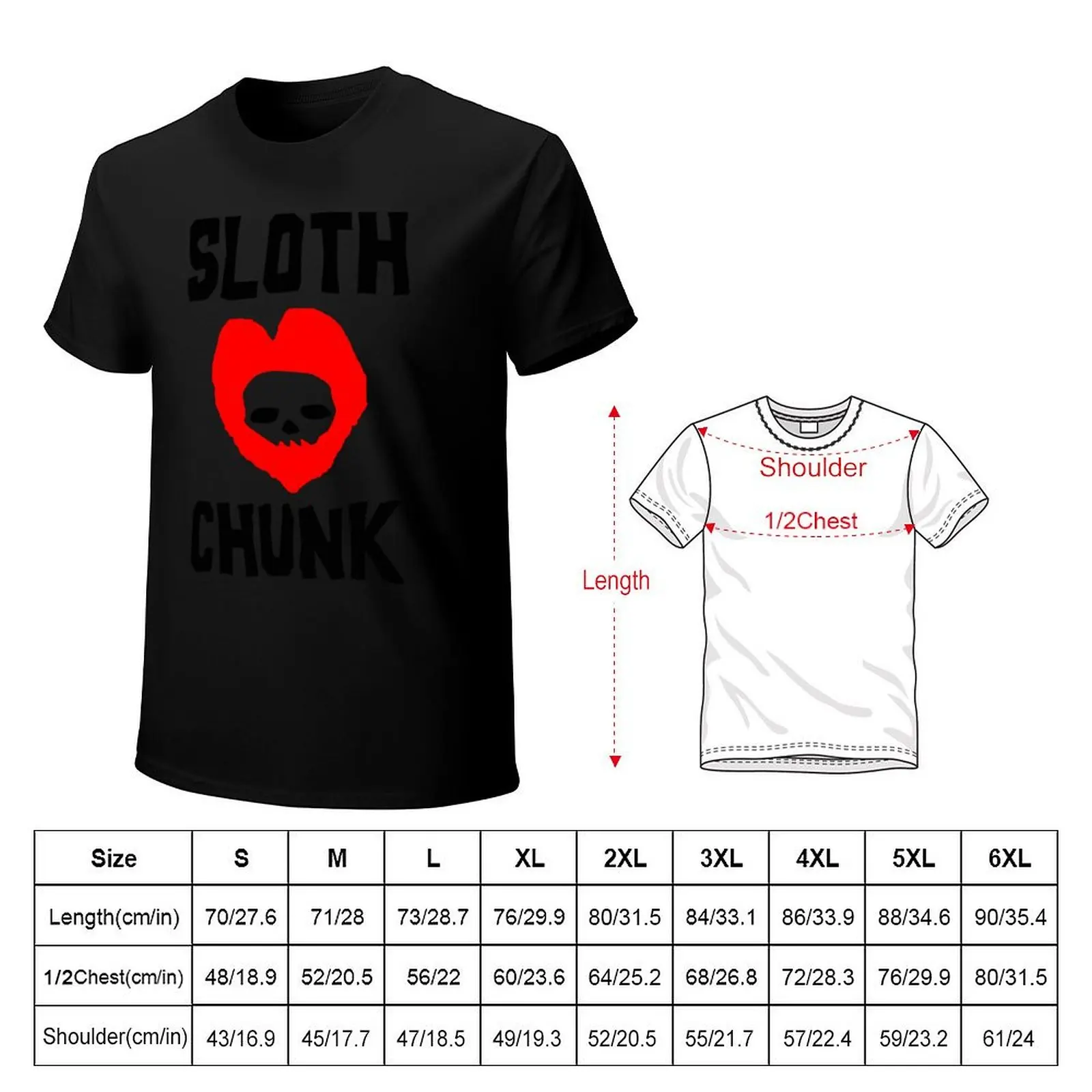 Sloth Love Chunk T-Shirt animal prinfor boys for a boy anime stuff t shirt for men