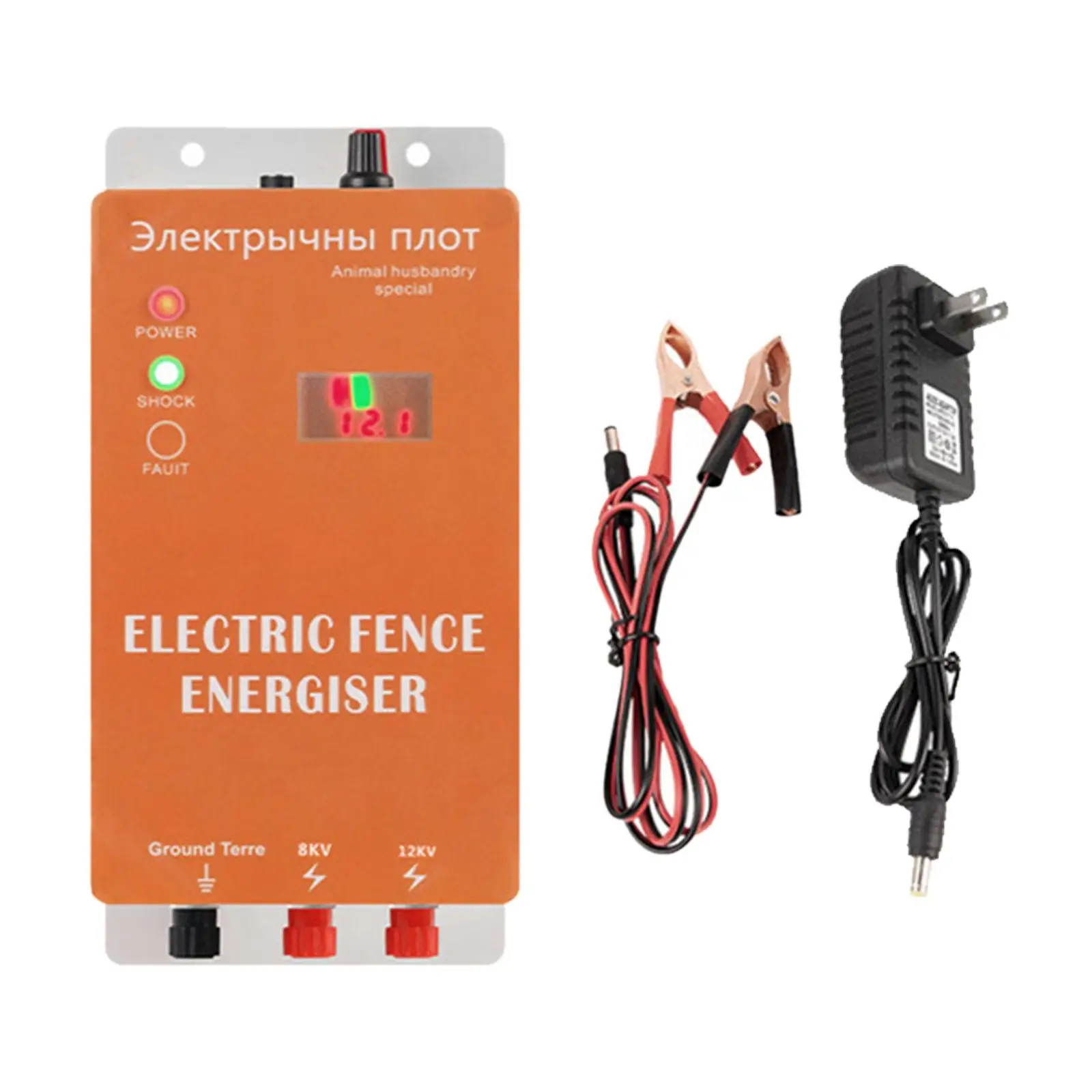 

Electric Fence Energizer Easy to Use 5km Sturdy Livestock Fence Charger Livestock Supplies for Cattle Poultry Garden Farm Lawn