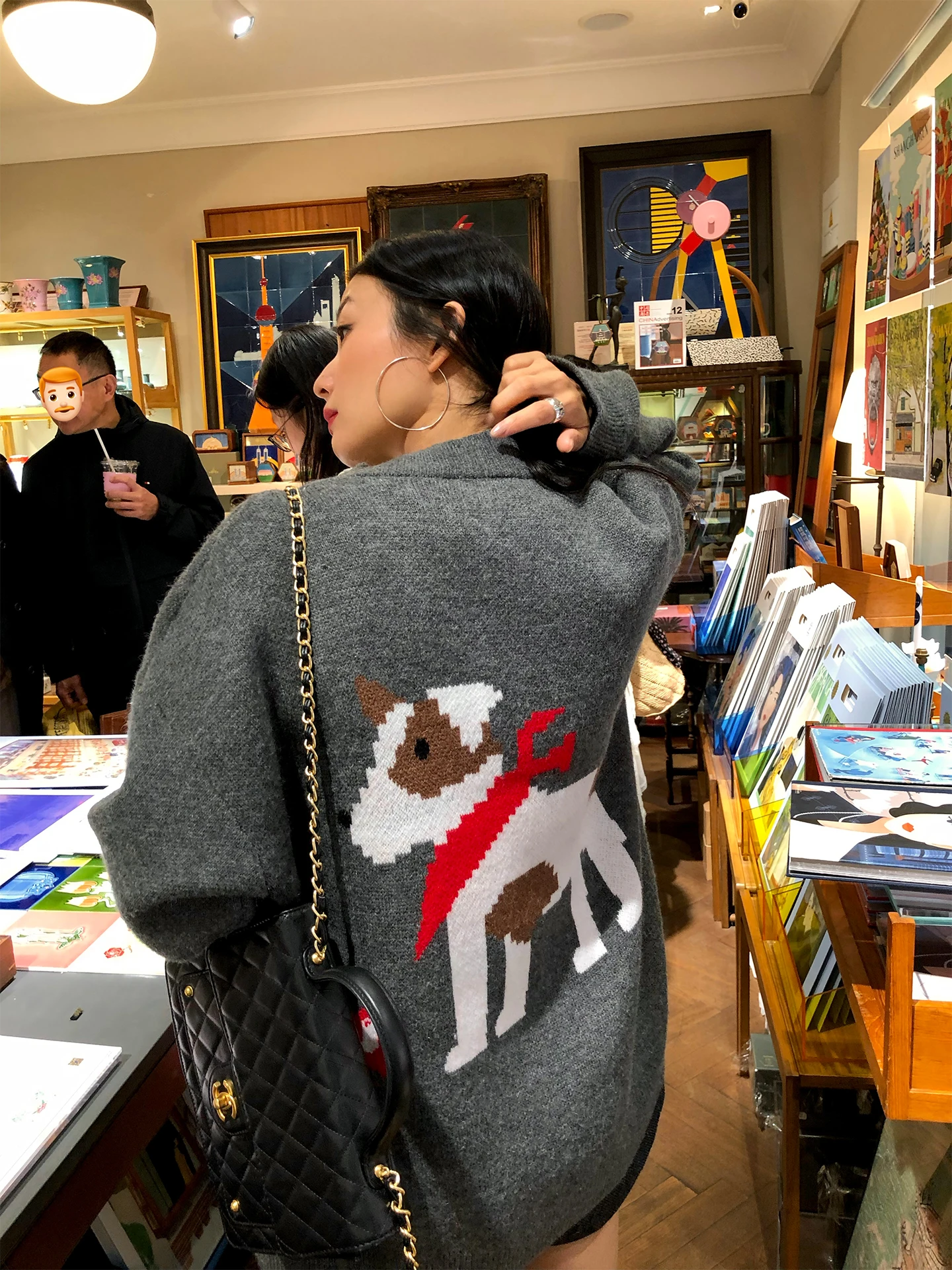 

Loose Winter Sweater Women's ey Knitted Coat Comfortable Fit Faionable Commute Sle Mixed Fiber Long Sve round Ne