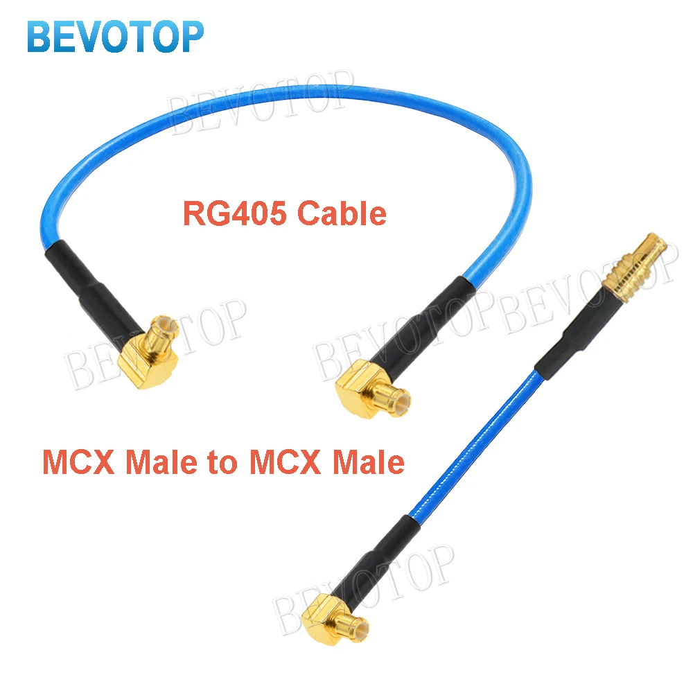 1PCS High Frequency MCX RG405 Cable MCX Male to MCX Male Straight/Right Angle 90° Plug with 086 Pigtail BEVOTOP MCX Jumper