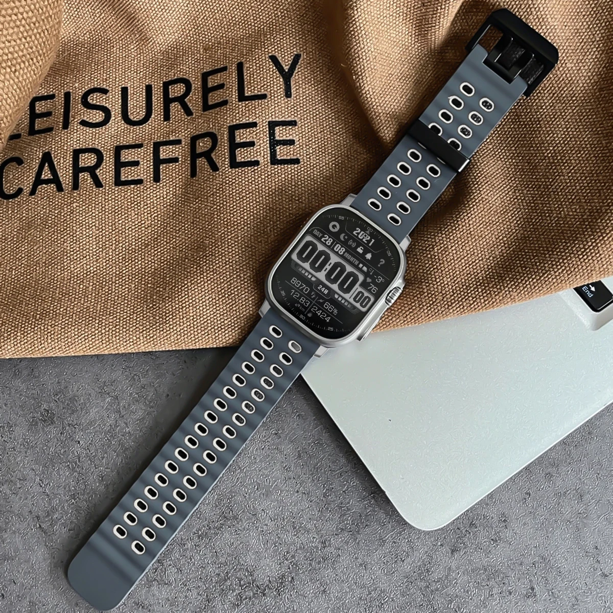 سيليكون الفرقة لساعة أبل سلسلة 11 10 9 8 7 6 SE3 الرياضة حزام اثنين لهجة سوار ل Iwatch الترا 3/2 49 مللي متر 38 40 42 44 46 مللي متر #3