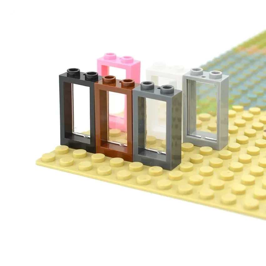20 قطعة اللبنات نافذة أجزاء المنزل الإطار 1X2X3 تجميع اللبنات التعليمية الإبداعية متوافق مع 60593 60602