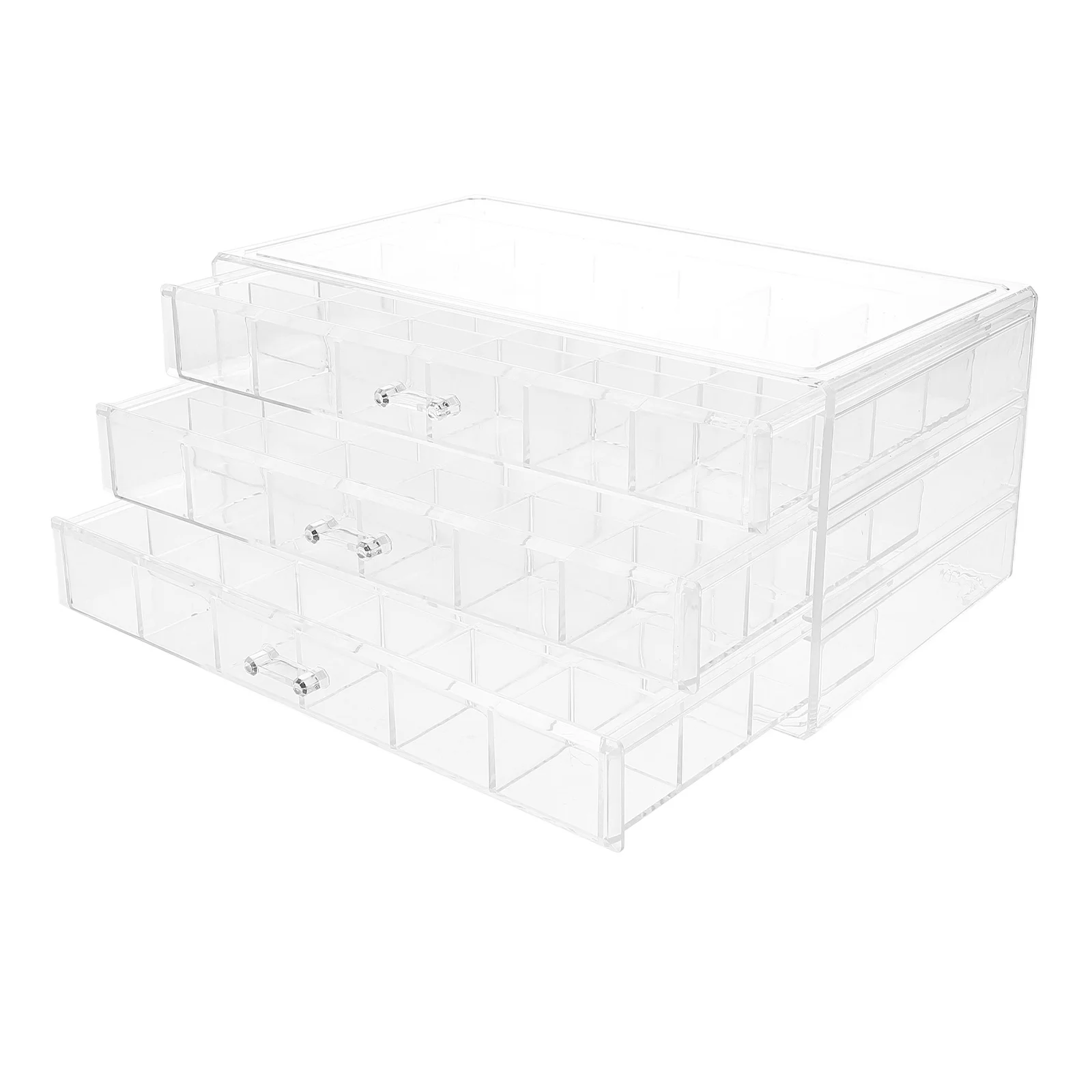 

Jewelry Display Rack 3 Layer Storage Organizer With Lock Earring Ring Bracelet Holder Desktop Trinket Case For Women