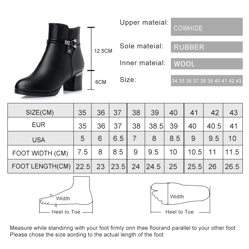 AIYUQI  Winter wool Women Boots Genuine leather snow boots  slope with thick  warm ankle boots Women\'s boots plus size 35-43#