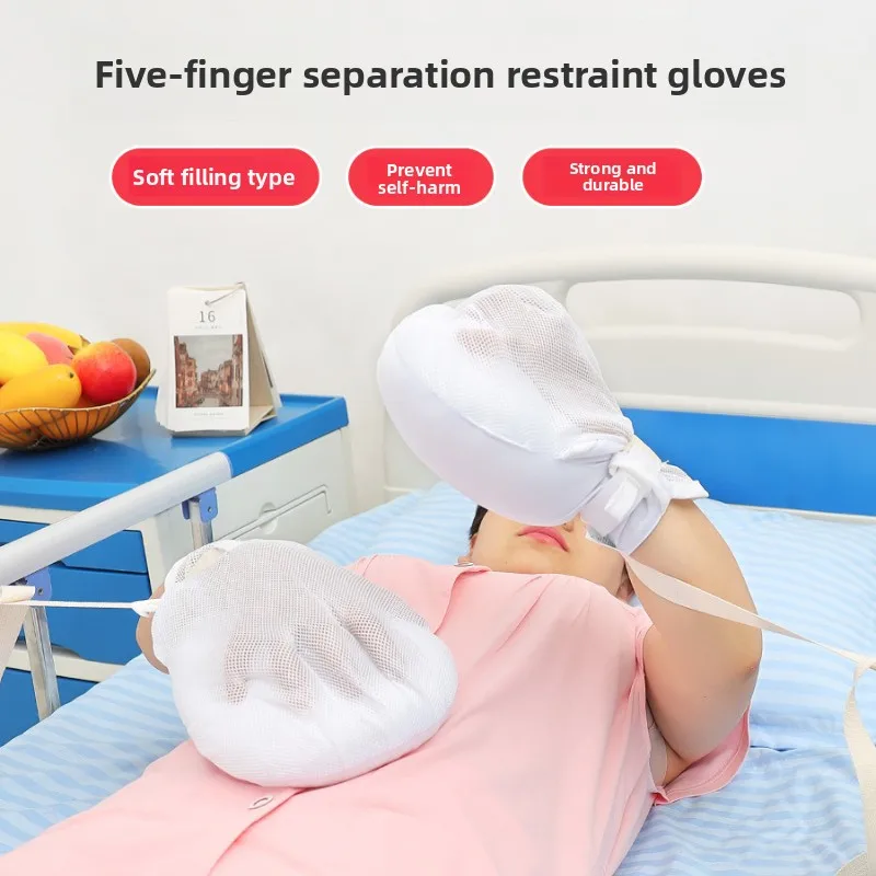 Anti self injury restraint gloves, anti scratch, anti risk, breathable wrist fixation wrist retention gloves