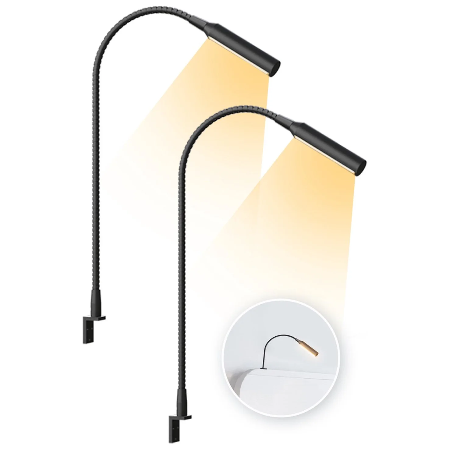 2pcs Led Reading lamp with dimming function, LED lighting with Touch lamp Bed lamp Bookcase lamp,Book Reading Light for Bed