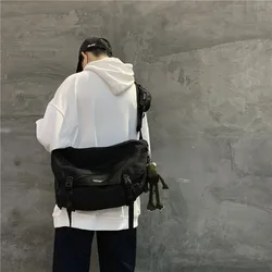 Nedensel erkekler naylon omuzdan askili çanta Vintage japon tarzı genç okul Tote çanta Streetwear erkekler seyahat banliyö Crossbody çanta