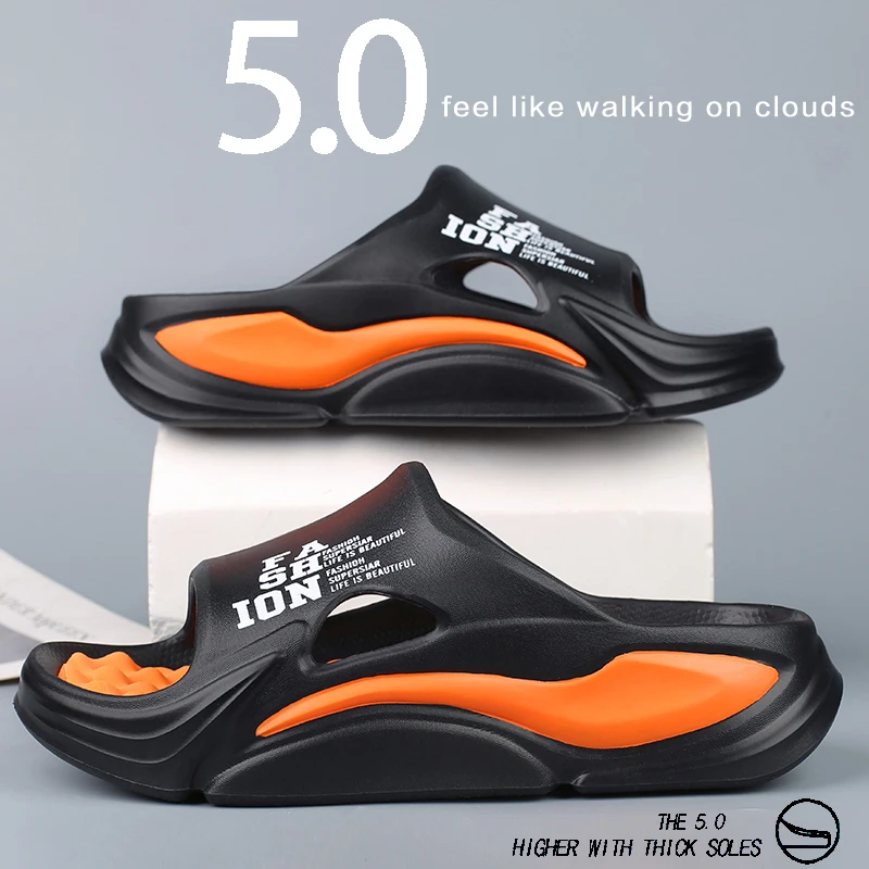 

Мужские тапочки на толстой подошве, летние пляжные шлепанцы, сандалии двойного назначения, мягкая подошва из ЭВА, унисекс, мужская и женская домашняя уличная прогулочная обувь