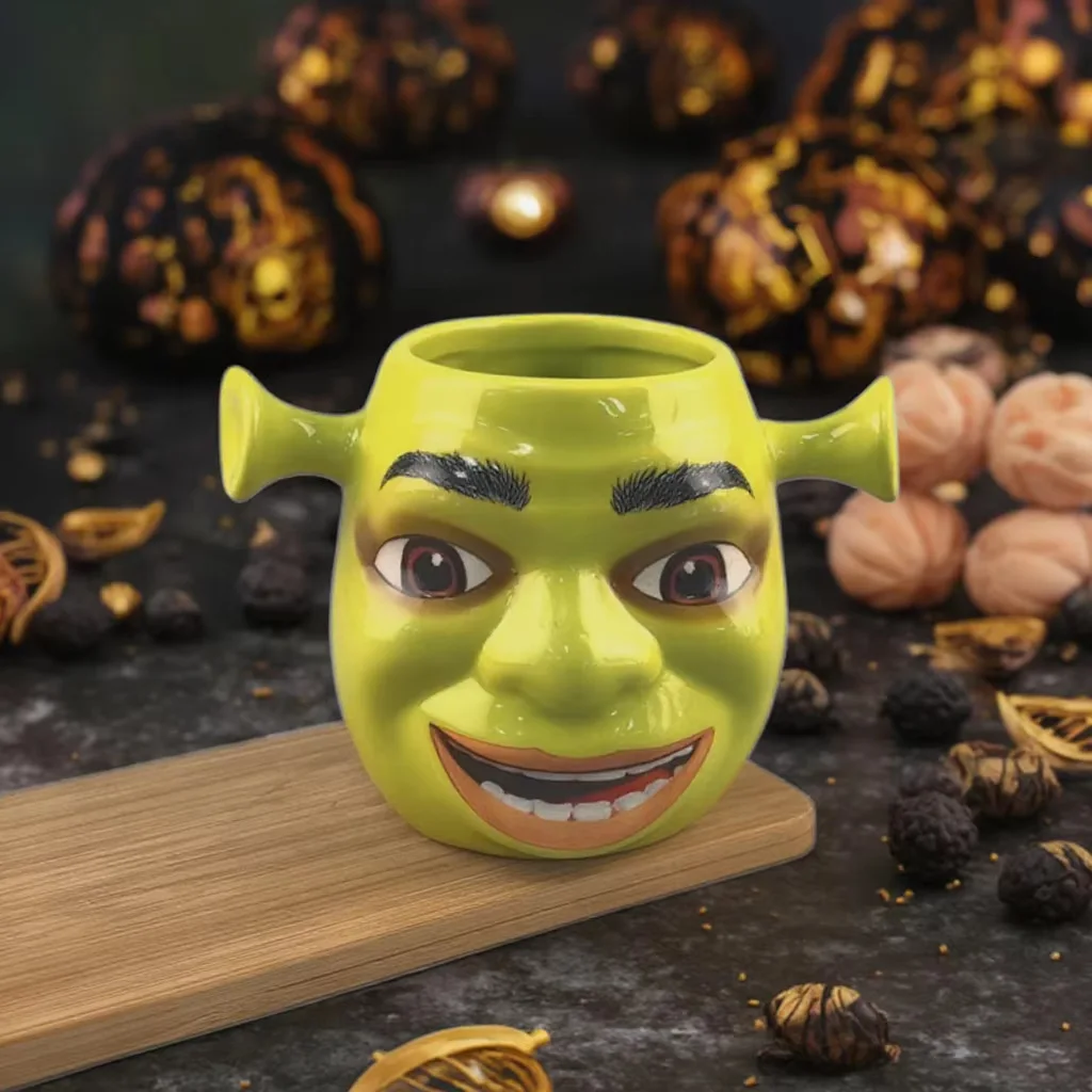 300-400ml Anime Shrek Cosplay Keramikbecher Wasserbecher Kreativer Science-Fiction-Stil Becherförmiger Kaffee-Milch-Becher Deko-Geschenk