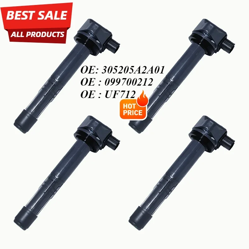 4Pcs Ignition Coils 305205A2A01 UF712 For HONDA ACCORD IX Saloon 2.4 2014- CR-V IV ACURA ILX TLX 2.4 30520-5A2-A01 099700212