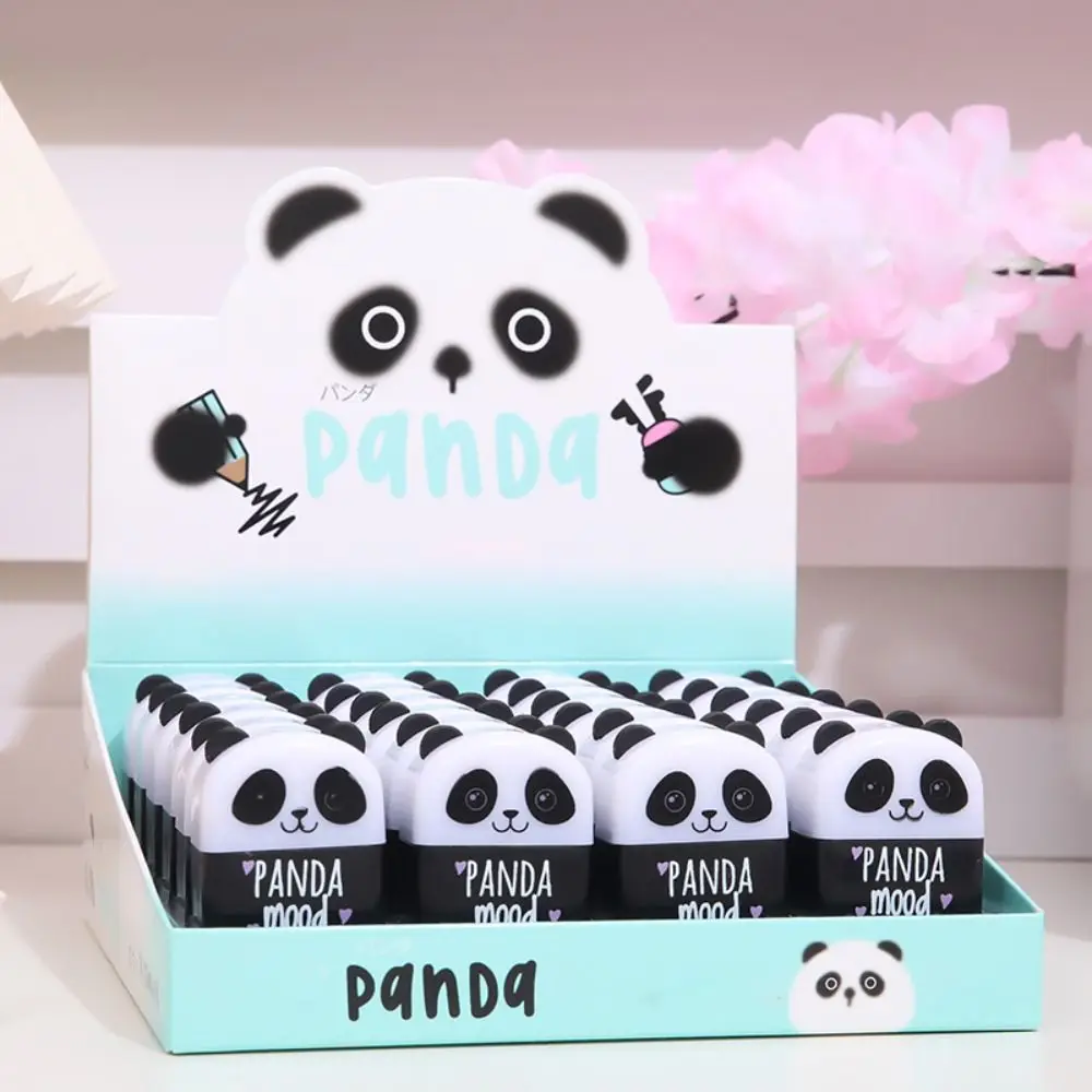 Panda Shape Pencil Eraser Sharpener Less Rubber Debris Handwriting Pencil Cutting Tools Writing Drawing Sketching