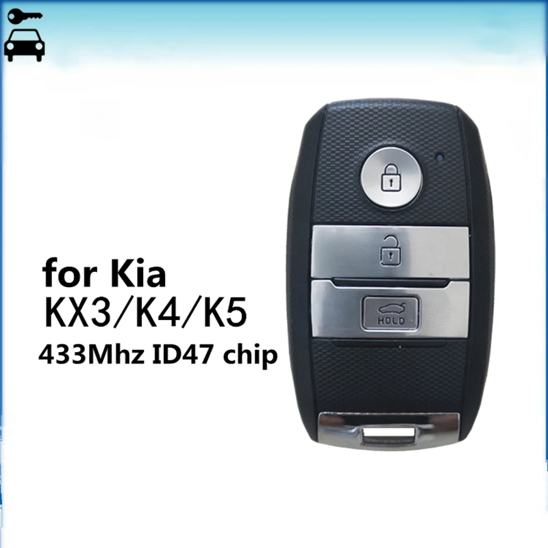 Original Size Car Smart Remote Key with ID47 Chip 433Mhz Frequency Suit for KIA K5 K4 KX3 Sportage Sorento Rio after 2016 Year