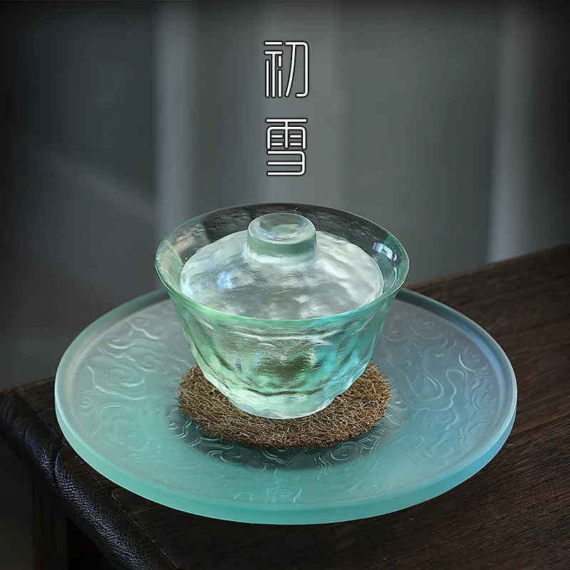 Glass Cover Teacup Small 100ml Kombucha San Cai Bei Glass Tea Brewing Pot Single Tea Set