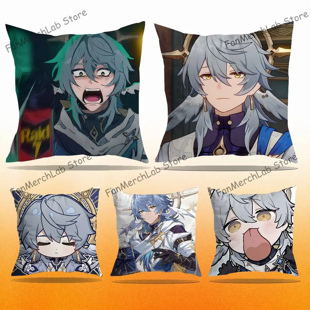

S-Sunday H-Honkai Star R-Rail Anime Pillow Case Anti-dustmite Pillowcase Invisible zipper silky short plush Sofa cushion cover