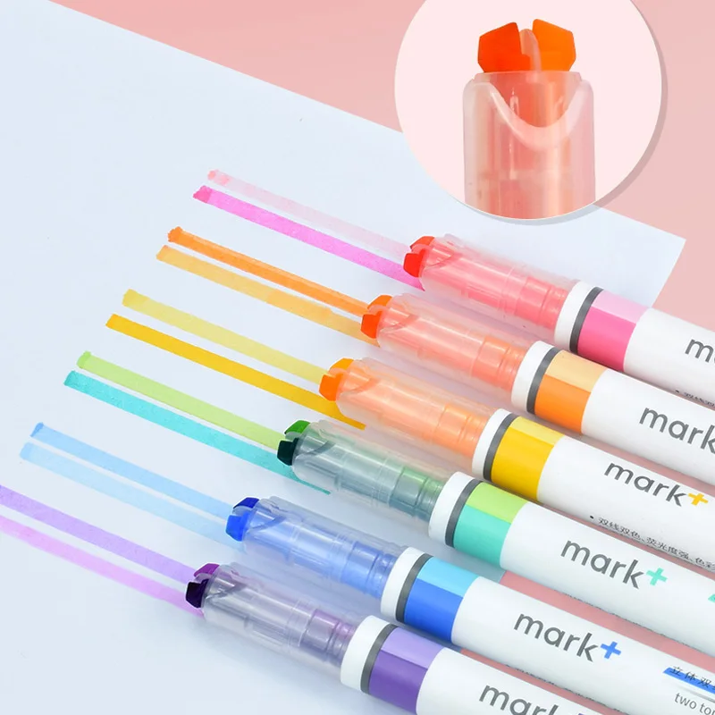 Office Material School Supplies Invisible Pen 6 pcs/Lot Candy Gel Highlighter pen Lumina Paint Marker Crayon Stationery Zakka